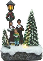 Stop & Look Kerstfiguur Zingen 12 X 8,5 Cm Keramiek Wit/grijs