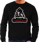 Dieren kersttrui koe zwart heren - Foute koeien kerstsweater - Kerst outfit dieren liefhebber 2XL