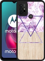 Motorola Moto G10 Hardcase hoesje Color Paint Wood Art - Designed by Cazy