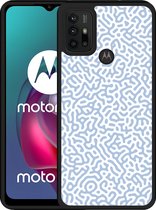 Motorola Moto G10 Hardcase hoesje Blauwe Doodle - Designed by Cazy