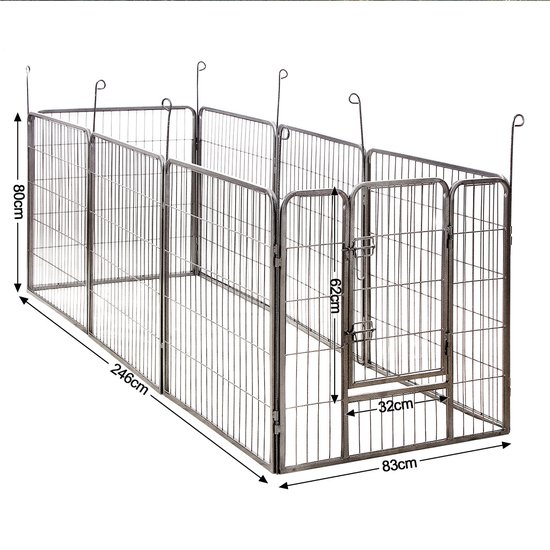 KLD Puppyren 8 hoekig 640cm omtrek. 80 cm hoog. - grijs hamerslag