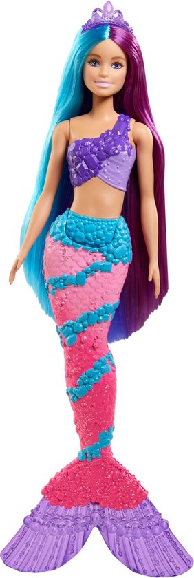 Barbie Dreamtopia Zeemeermin met Lang Gekleurd Haar - Barbiepop | bol.com