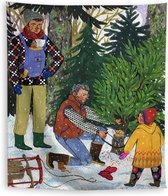 Kerstboom Canvas Doek Kerstmis Illustratie 130*150cm
