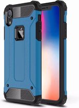 Mobiq Rugged Armor Case iPhone XR | Stevige back cover | TPU en Polycarbonaat | Stoer ontwerp | Schokbestendig hoesje Apple iPhone XR (6.1 inch) - Blauw | Blauw