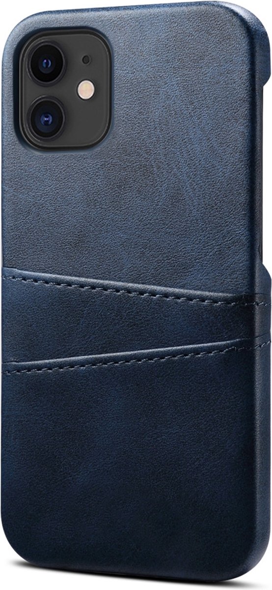 Mobiq - Leather Snap On Wallet iPhone 13 Pro Max Hoesje - blauw