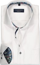 CASA MODA comfort fit overhemd - wit twill (contrast) - Strijkvrij - Boordmaat: 50