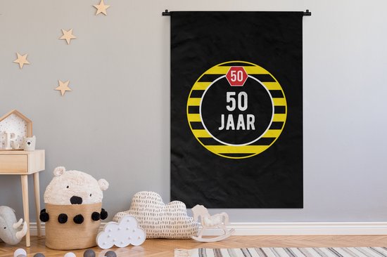 Tapisserie - Toile Murale - Fête - 50 Ans - Décoration - 120x180 cm - Tapisserie