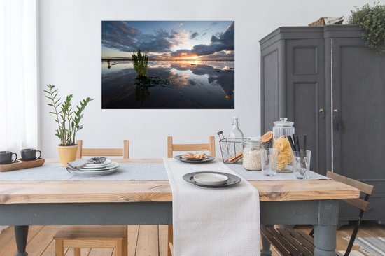 Affiche Mer des Wadden - Lever du Soleil - Water - 120x80 cm