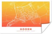 Poster Stadskaart - Hoorn - Geel - Oranje - 180x120 cm XXL - Plattegrond