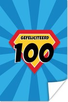 Affiche Cadeau d'anniversaire - 100 ans - Super-héros - 80x120 cm
