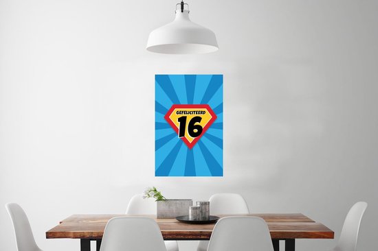 Affiche Anniversaire - 16 ans - Ado - 60x90 cm
