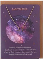 Something Different Ketting Sagittarius Star Sign Met kaart Goudkleurig
