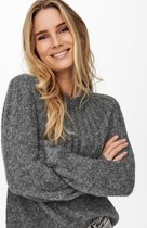 Jacqueline de Yong Trui Jdymaiken L/s Pullover Knt 15230553 Dark Grey Melange Dames Maat - L