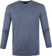 Profuomo Pullover Merino O-Hals Blauw - maat XL