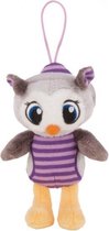 knuffel met hanger uil Olafina 14 cm pluche paars