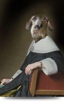 Maison de France - Canvas Hondenportret ruwharige teckel dame - canvas - 120 x 180 cm