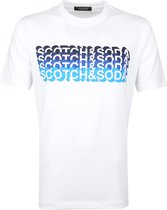 Scotch and Soda - T-Shirt Logo Artwork Wit - L - Modern-fit