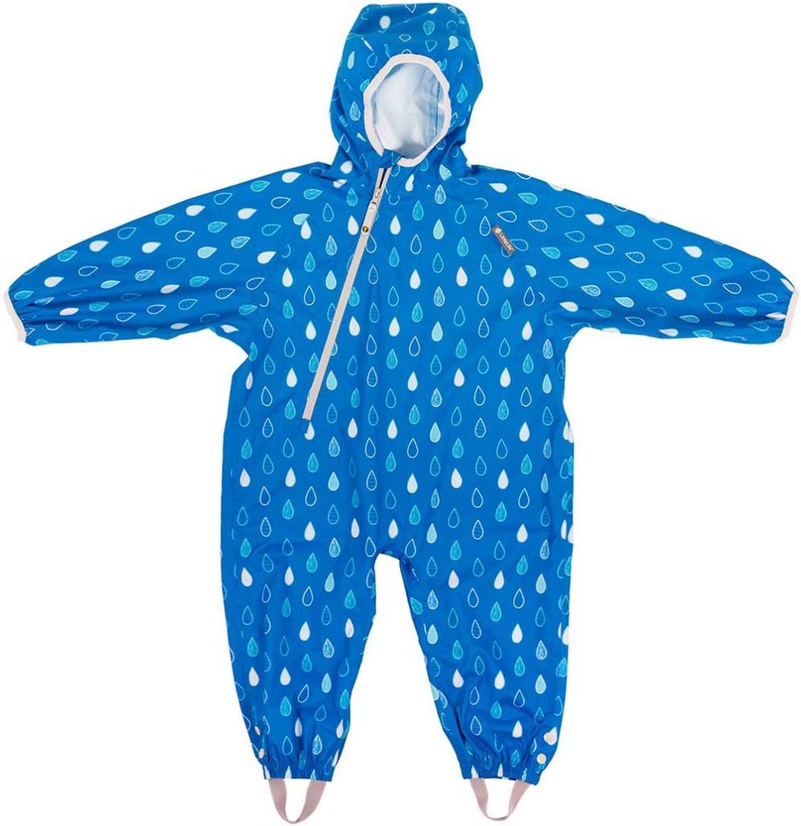 Lifemarque - Waterdichte all-in-one pak voor kinderen - Blauw - Regendruppels - Littlelife - maat M (12-18M)