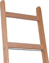 Grenen enkele ladder met rubberen voet - 7 sporten (210 cm)