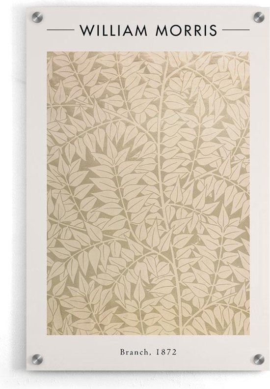 Walljar - William Morris - Branch - Muurdecoratie - Acrylglas schilderij - 120 x 180 cm