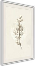 Ingelijste Poster - Beige Campanula Witte lijst met passe-partout