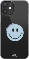 xoxo Wildhearts case voor iPhone 12 - Smiley Blue - xoxo Wildhearts Transparant Case
