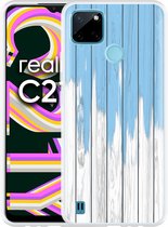 Realme C21Y Hoesje Dripping blue paint - Designed by Cazy