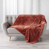 Ribstof Plaid 180 x 220 cm Minerve Marsala