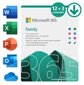 Microsoft 365 Family - 12 + 3 maanden extra abonnement - NL (download)
