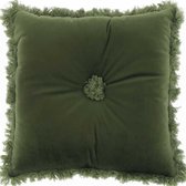 Unique Living | Kussen Monica 45x45cm deep green | Kussen woonkamer of slaapkamer