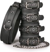 Fetish set met halsband, enkelboeien en handboeien