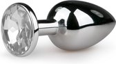 EasyToys - Metalen Buttplug met Zilveren Diamant - Buttplugs - Buttplug Metaal - Anal Plug - Sex Toys voor Vrouwen en Mannen - Seksspeeltjes - Zilver - S
