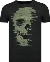 Skull Glitter - T shirt Heren - 6338Z - Zwart