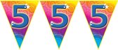 Verjaardag thema 5 jaar geworden feest vlaggenlijn van 5 meter - Feestartikelen/versiering