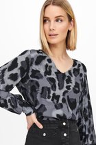 Jacqueline de Yong Blouse Jdycohen L/s Top Wvn 15239051 Oyster Mushroom/black Abst Dames Maat - W40