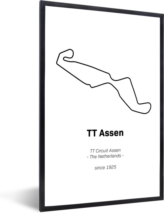 Fotolijst incl. Poster - TT Assen - Circuit - Racen - 80x120 cm - Posterlijst - Cadeau voor man