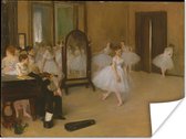 Poster The Dancing Class - Schilderij van Edgar Degas - 80x60 cm - Kerstversiering - Kerstdecoratie voor binnen - Kerstmis
