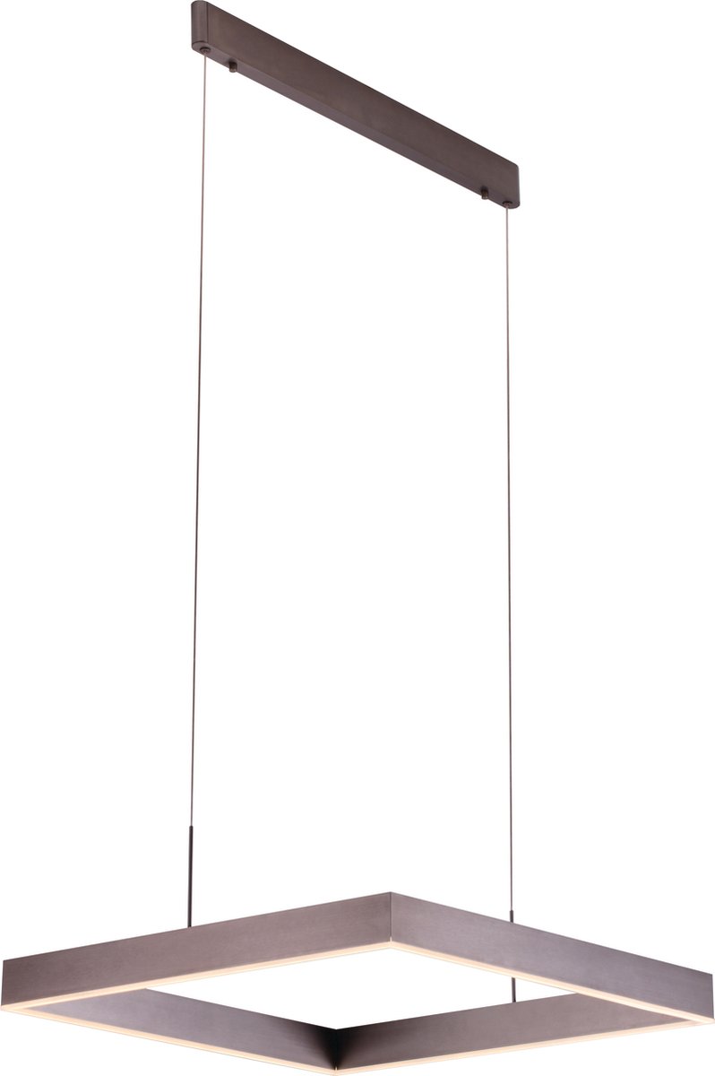 Pure hanglamp vierkant, aluminium, LED 31W 3000K 2170 lumen, 615mm, dimbaar, donker koper bruin