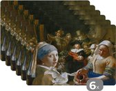 Placemat - Placemats kunststof - Kunst - Oude meesters - Collage - 45x30 cm - 6 stuks - Hittebestendig - Anti-Slip - Onderlegger - Afneembaar
