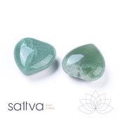 Sattva Rocks | edelsteen Aventurijn hartje 25mm knuffelsteen in kado zakje (1 stuks)