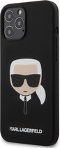 Zwart hoesje van Karl Lagerfeld - Backcover - iPhone 12 Pro Max - Karl's Head