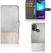 Smartphone Hoesje Motorola Moto E20 | E30 | E40 Magnet Case Cadeau voor Vader Wood Concrete
