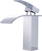 Halcon® Watervalkraan Modern - Waterval Kraan - Wastafelkraan - Badkraan - Voor Badkamer - Mengkraan - Warm & Koud Water - Messing