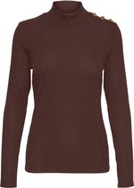 Vero Moda T-shirt Vmjanelle L/s Structure Button Top 10270321 Chicory Coffee Dames Maat - L