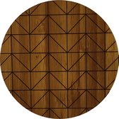 Onderzetters voor glazen - Bamboe - 6 stuks - Rond - Geometrisch design