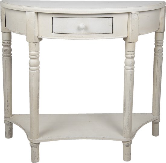 Clayre & Eef Sidetable 100x40x84 cm Wit Hout