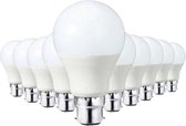 B22 LED-lamp 9W 220V A60 270 ° (10 stuks) - Warm wit licht - Kunststof - Pack de 10 - Wit Chaud 2300k - 3500k - SILUMEN