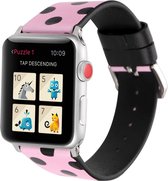 Mobigear Dotted Bandje voor Apple Watch Series 1 (38mm) - Zwart / Roze