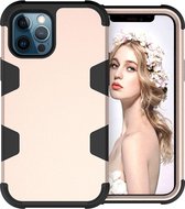 Apple iPhone 12 Hoesje - Mobigear - Ultra Tough Serie - Hard Kunststof Backcover - Goud - Hoesje Geschikt Voor Apple iPhone 12