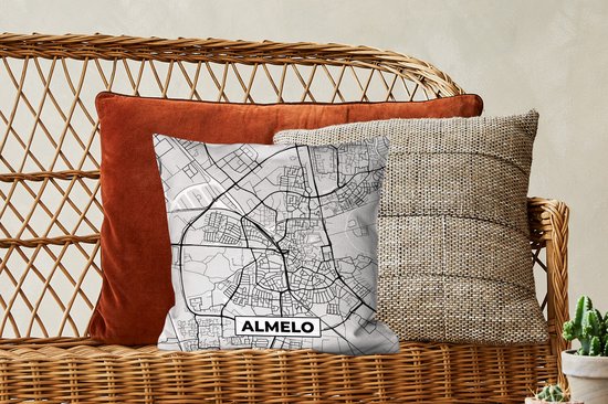 Sierkussen - City Map Almelo - Multicolore - 40 Cm X 40 Cm